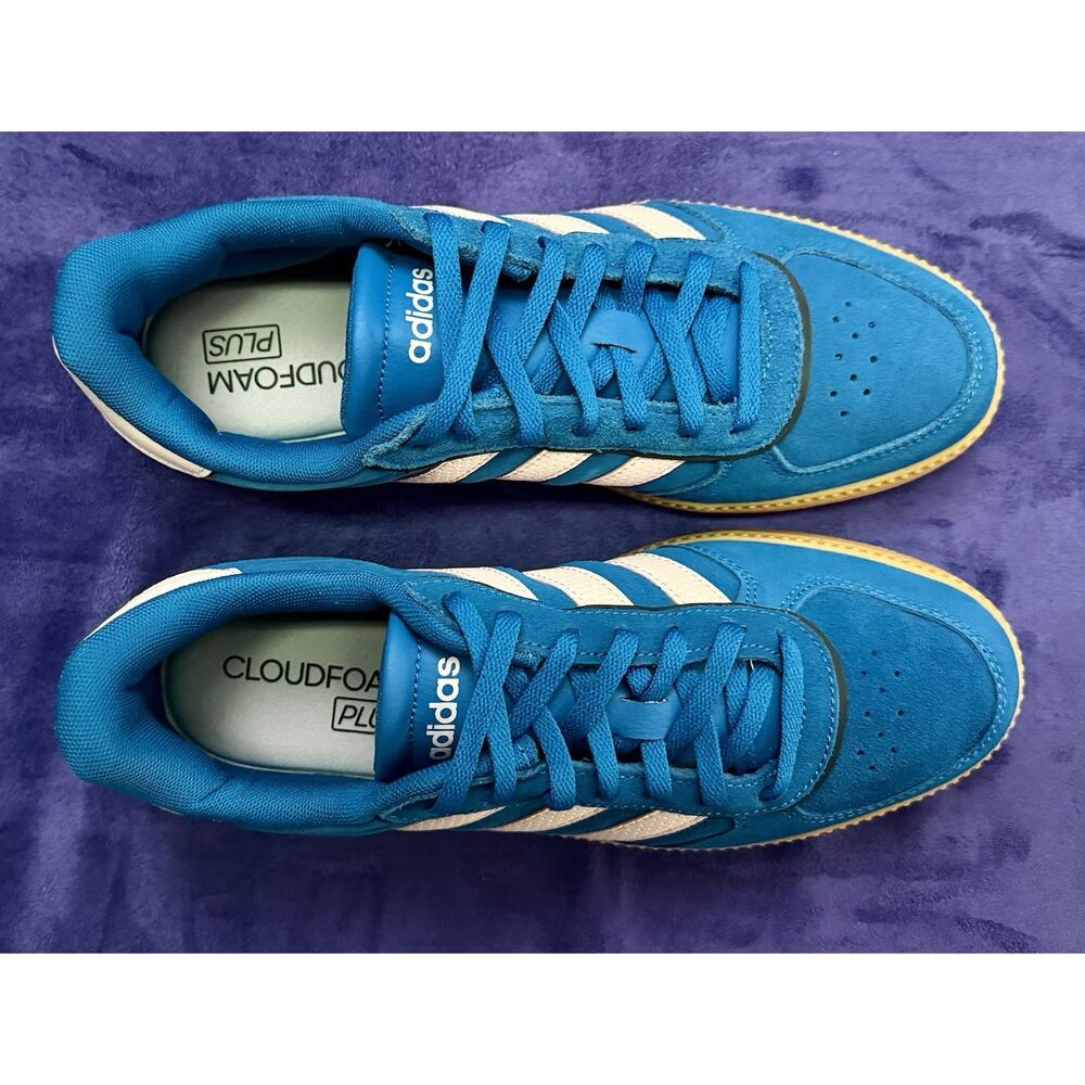 Adidas Women's Breaknet Lace-Up Casual Sneakers Blue/Pink Gum Sole Size 8.5 - Picture 4 of 11
